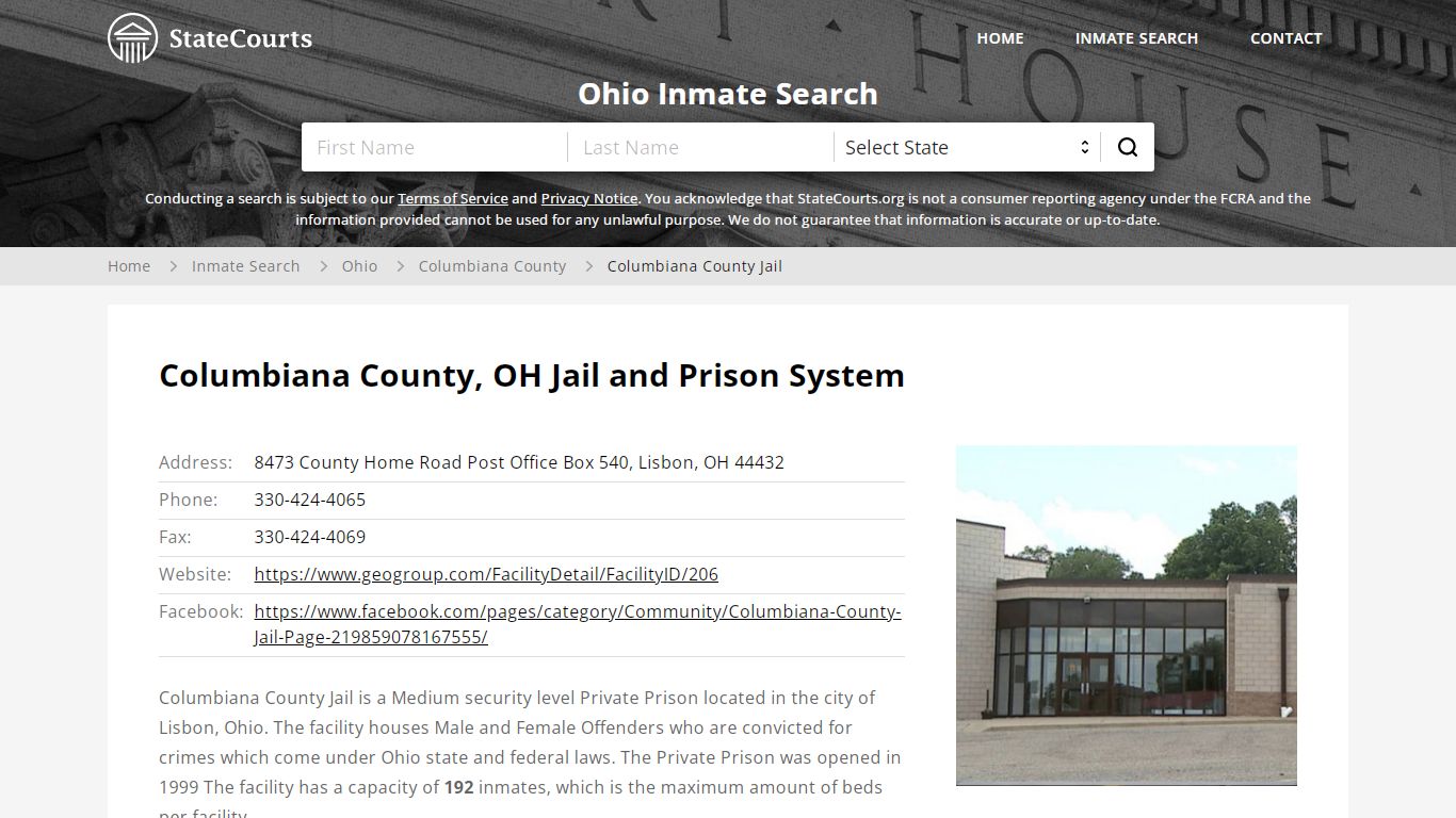 Columbiana County Jail Inmate Records Search, Ohio - StateCourts